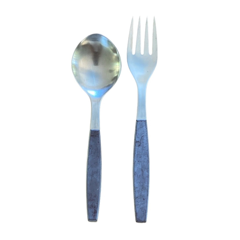 Vintage Georg Jensen Brown Strata Flatware - 8 pieces